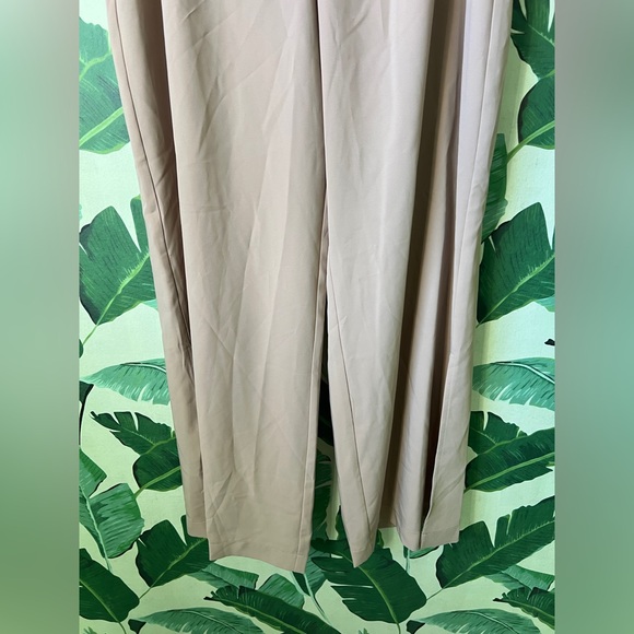 Intempo Slit High Waisted Wide Leg Pants Tan Womens 8 - Picture 5 of 10